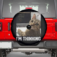 Tech Support Cat Spare Tire Cover I'm Thinking Funny Computer Engineer Coding Kitty - Wonder Print Shop