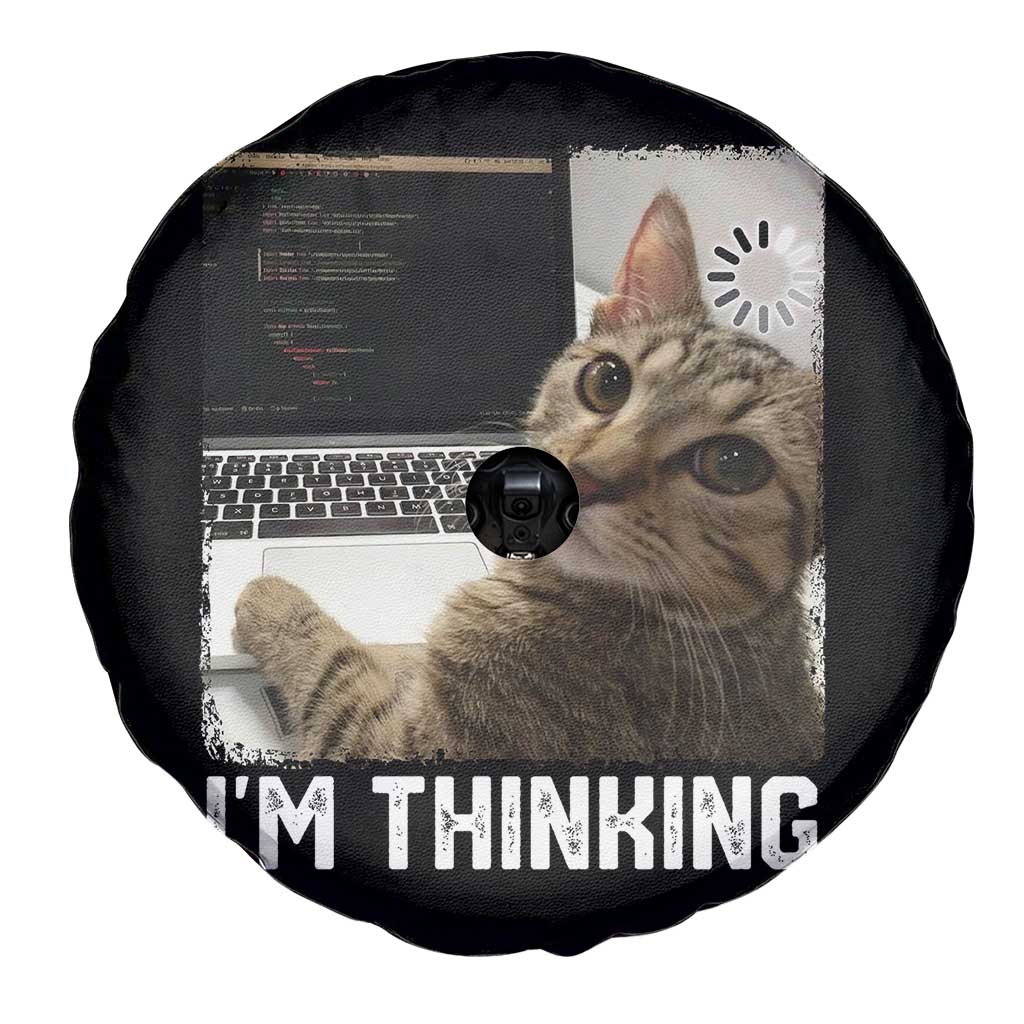 Tech Support Cat Spare Tire Cover I'm Thinking Funny Computer Engineer Coding Kitty - Wonder Print Shop