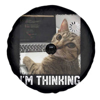 Tech Support Cat Spare Tire Cover I'm Thinking Funny Computer Engineer Coding Kitty - Wonder Print Shop