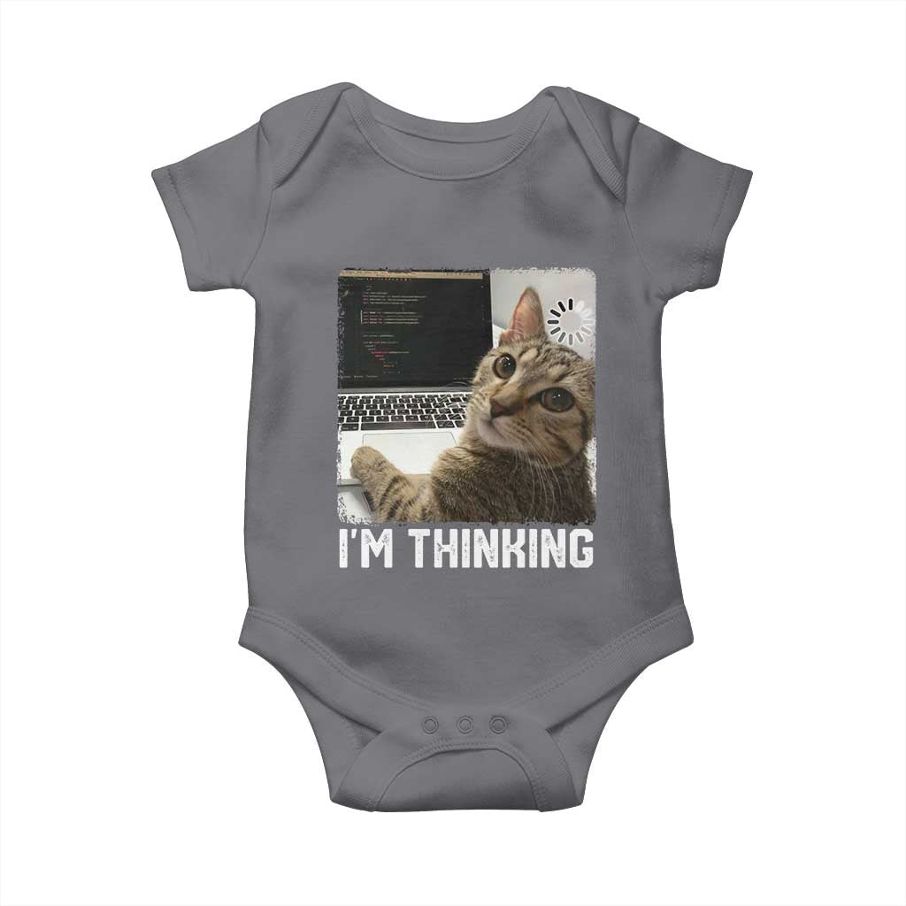 Tech Support Cat Baby Onesie I'm Thinking Funny Computer Engineer Coding Kitty - Wonder Print Shop