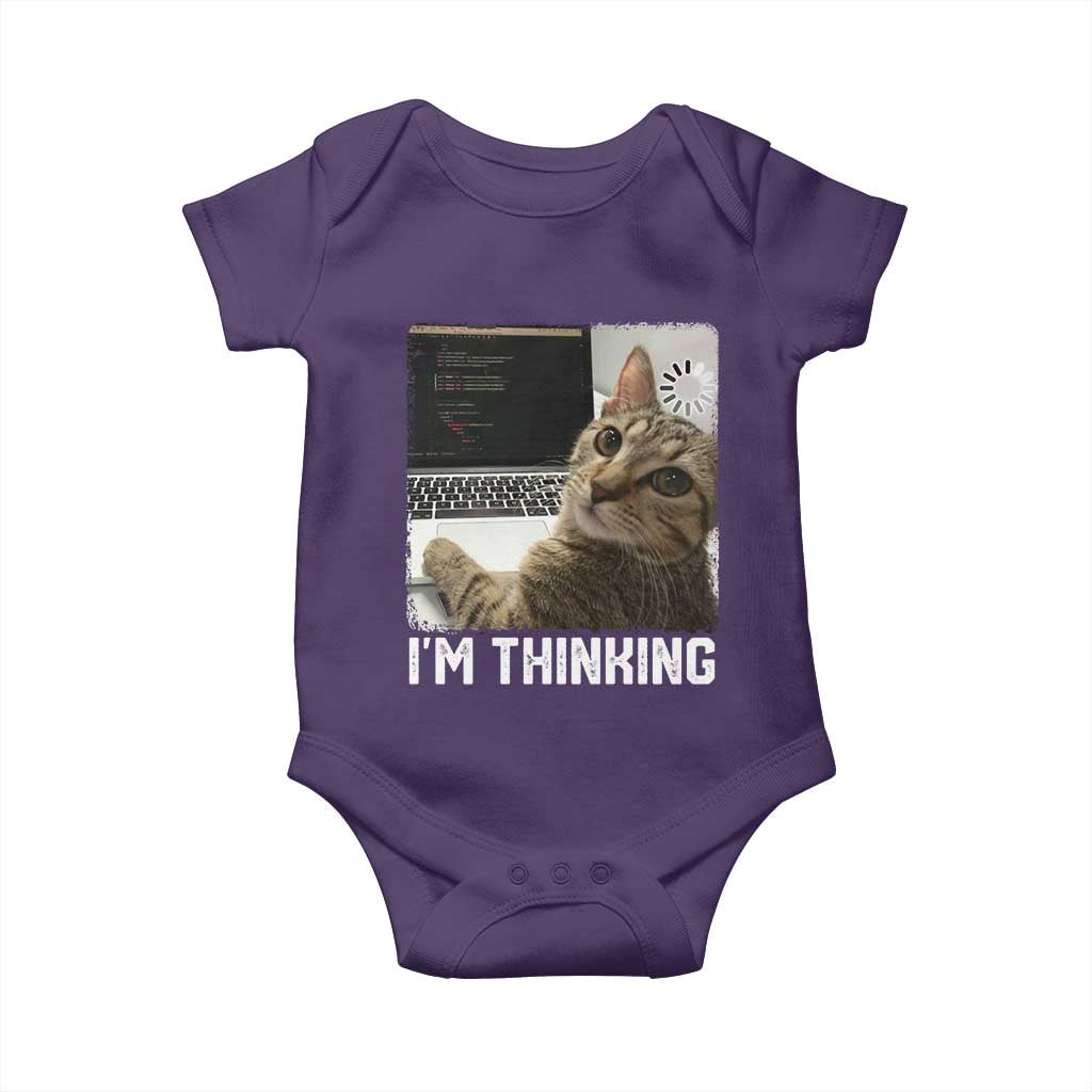Tech Support Cat Baby Onesie I'm Thinking Funny Computer Engineer Coding Kitty - Wonder Print Shop