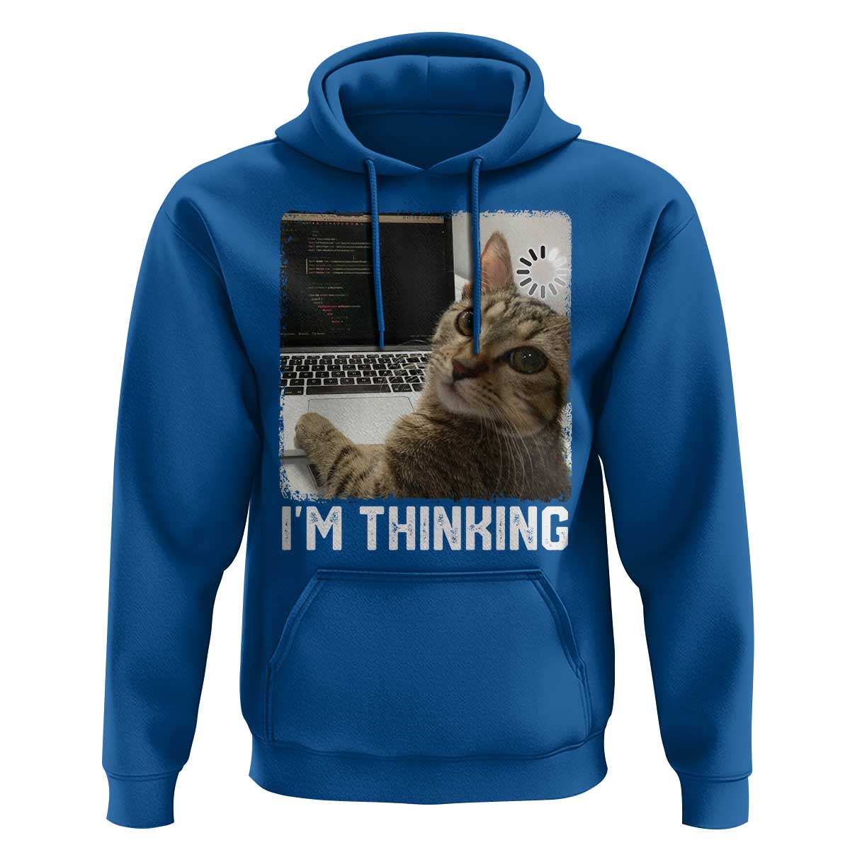 Tech Support Cat Hoodie I'm Thinking Funny Computer Engineer Coding Kitty - Wonder Print Shop