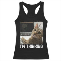 Tech Support Cat Racerback Tank Top I'm Thinking Funny Computer Engineer Coding Kitty - Wonder Print Shop