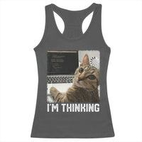 Tech Support Cat Racerback Tank Top I'm Thinking Funny Computer Engineer Coding Kitty - Wonder Print Shop