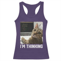 Tech Support Cat Racerback Tank Top I'm Thinking Funny Computer Engineer Coding Kitty - Wonder Print Shop