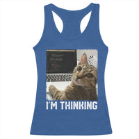 Tech Support Cat Racerback Tank Top I'm Thinking Funny Computer Engineer Coding Kitty - Wonder Print Shop