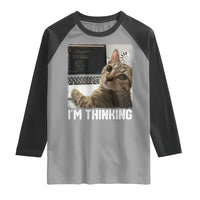 Tech Support Cat Raglan Shirt I'm Thinking Funny Computer Engineer Coding Kitty - Wonder Print Shop