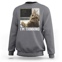 Tech Support Cat Sweatshirt I'm Thinking Funny Computer Engineer Coding Kitty - Wonder Print Shop