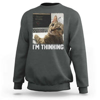 Tech Support Cat Sweatshirt I'm Thinking Funny Computer Engineer Coding Kitty - Wonder Print Shop