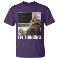 Tech Support Cat T Shirt I'm Thinking Funny Computer Engineer Coding Kitty - Wonder Print Shop