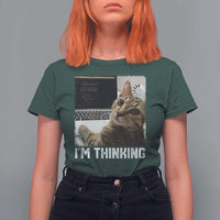 Tech Support Cat T Shirt For Women I'm Thinking Funny Computer Engineer Coding Kitty - Wonder Print Shop
