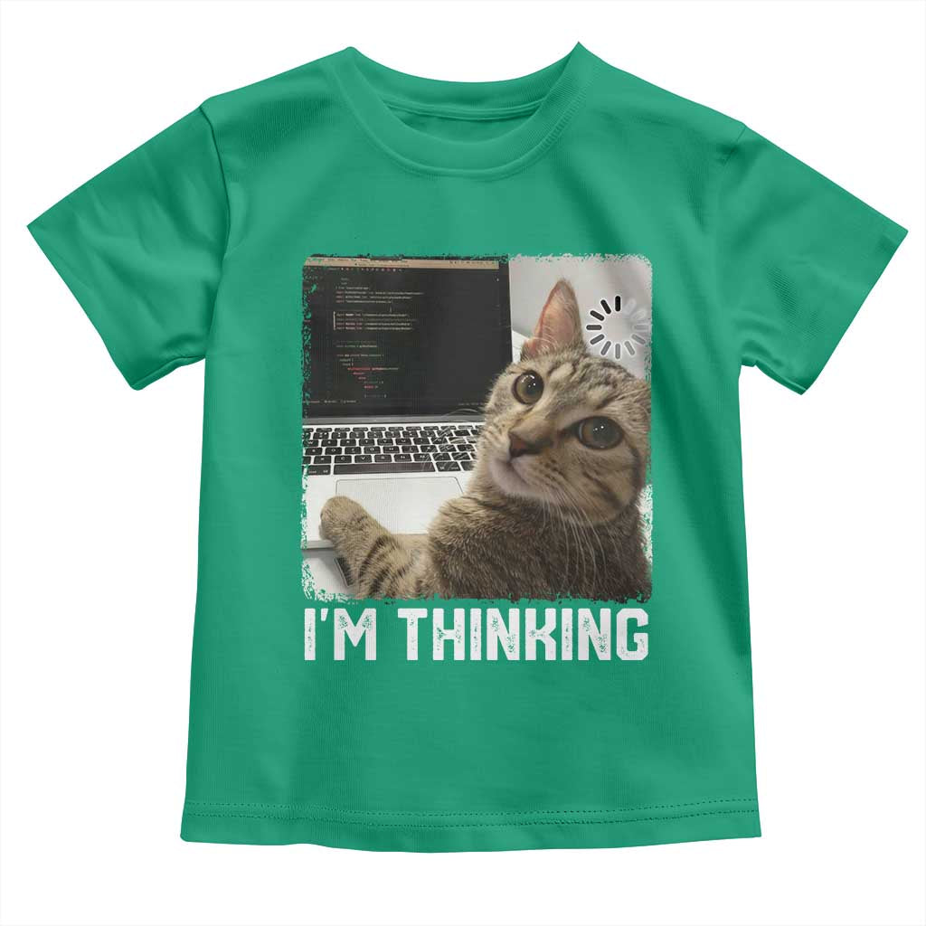 Tech Support Cat Toddler T Shirt I'm Thinking Funny Computer Engineer Coding Kitty - Wonder Print Shop