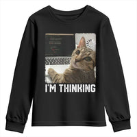 Tech Support Cat Youth Sweatshirt I'm Thinking Funny Computer Engineer Coding Kitty - Wonder Print Shop