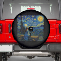 Cute Cat Starry Night Spare Tire Cover Kitty Lovers - Wonder Print Shop