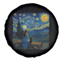 Cute Cat Starry Night Spare Tire Cover Kitty Lovers - Wonder Print Shop