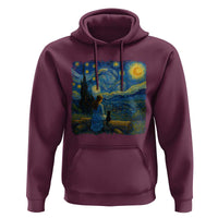 Cute Cat Starry Night Hoodie Kitty Lovers - Wonder Print Shop