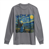 Cute Cat Starry Night Long Sleeve Shirt Kitty Lovers - Wonder Print Shop