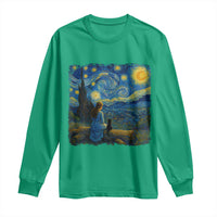 Cute Cat Starry Night Long Sleeve Shirt Kitty Lovers - Wonder Print Shop