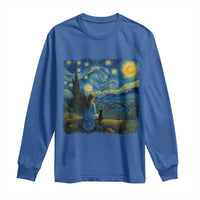 Cute Cat Starry Night Long Sleeve Shirt Kitty Lovers - Wonder Print Shop