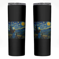 Cute Cat Starry Night Skinny Tumbler Kitty Lovers