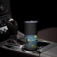 Cute Cat Starry Night Skinny Tumbler Kitty Lovers