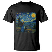 Cute Cat Starry Night T Shirt Kitty Lovers - Wonder Print Shop
