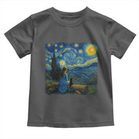 Cute Cat Starry Night Toddler T Shirt Kitty Lovers - Wonder Print Shop