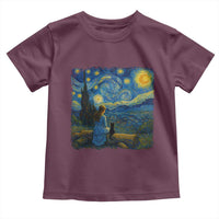 Cute Cat Starry Night Toddler T Shirt Kitty Lovers - Wonder Print Shop