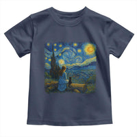 Cute Cat Starry Night Toddler T Shirt Kitty Lovers - Wonder Print Shop