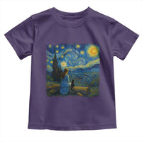 Cute Cat Starry Night Toddler T Shirt Kitty Lovers - Wonder Print Shop