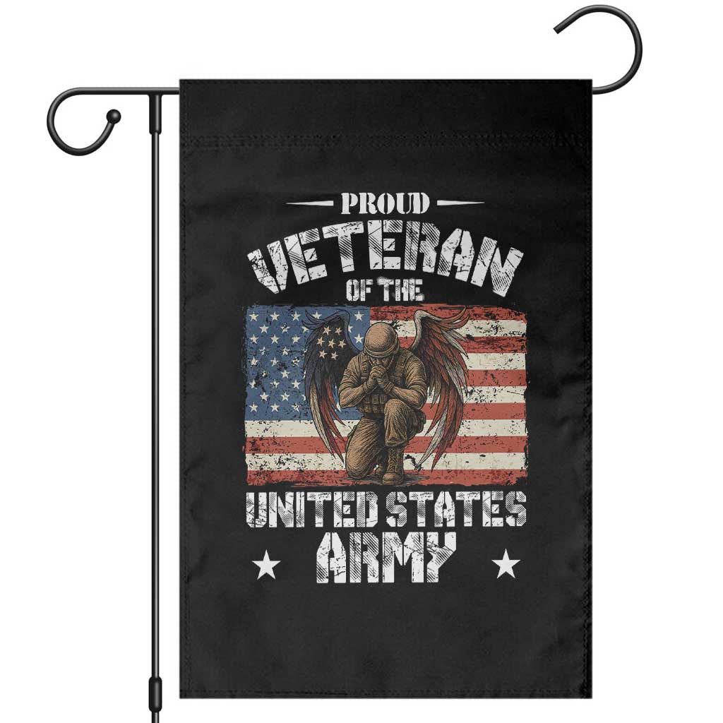 US Army Veteran Tribute Garden Flag American Flag Angel Soldier Memorial - Wonder Print Shop