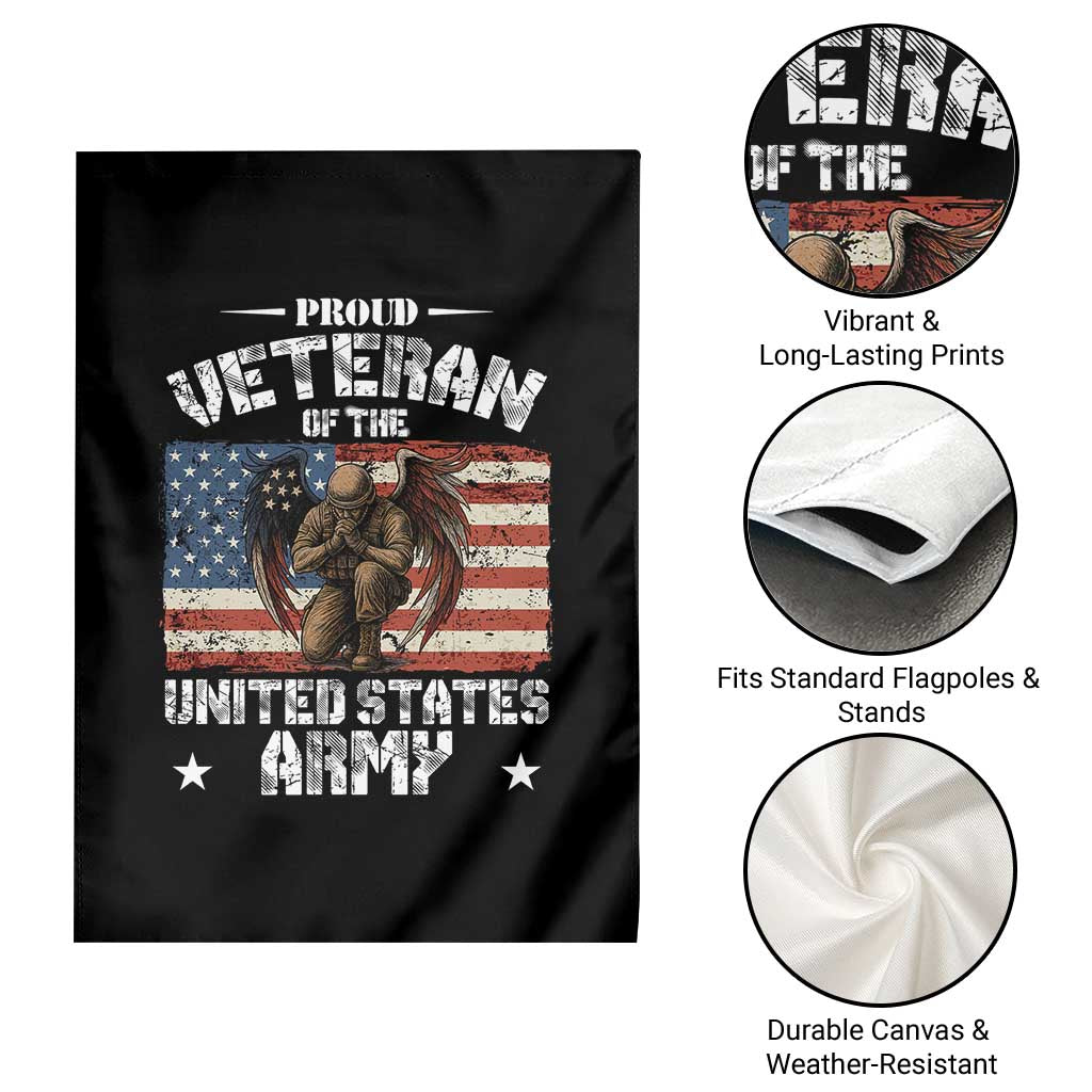 US Army Veteran Tribute Garden Flag American Flag Angel Soldier Memorial - Wonder Print Shop