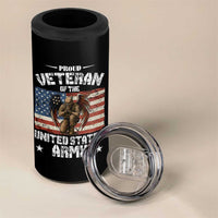 US Army Veteran Tribute 4 in 1 Can Cooler Tumbler American Flag Angel Soldier Memorial