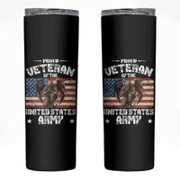 US Army Veteran Tribute Skinny Tumbler American Flag Angel Soldier Memorial