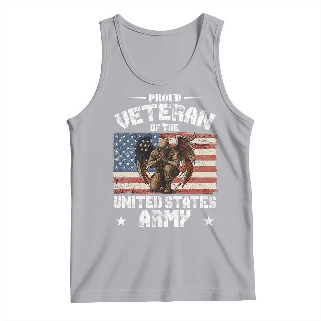 US Army Veteran Tribute Tank Top American Flag Angel Soldier Memorial - Wonder Print Shop