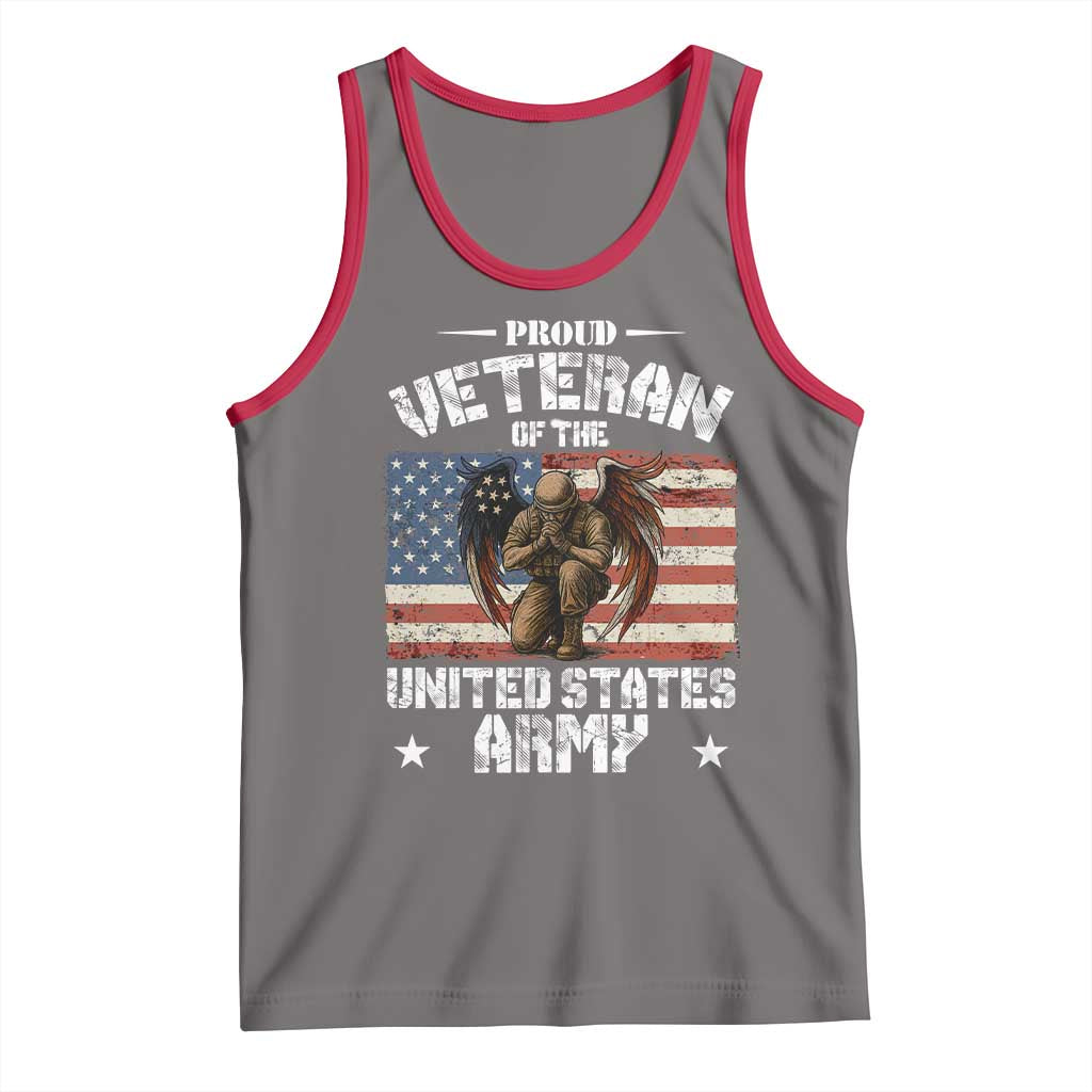 US Army Veteran Tribute Tank Top American Flag Angel Soldier Memorial - Wonder Print Shop