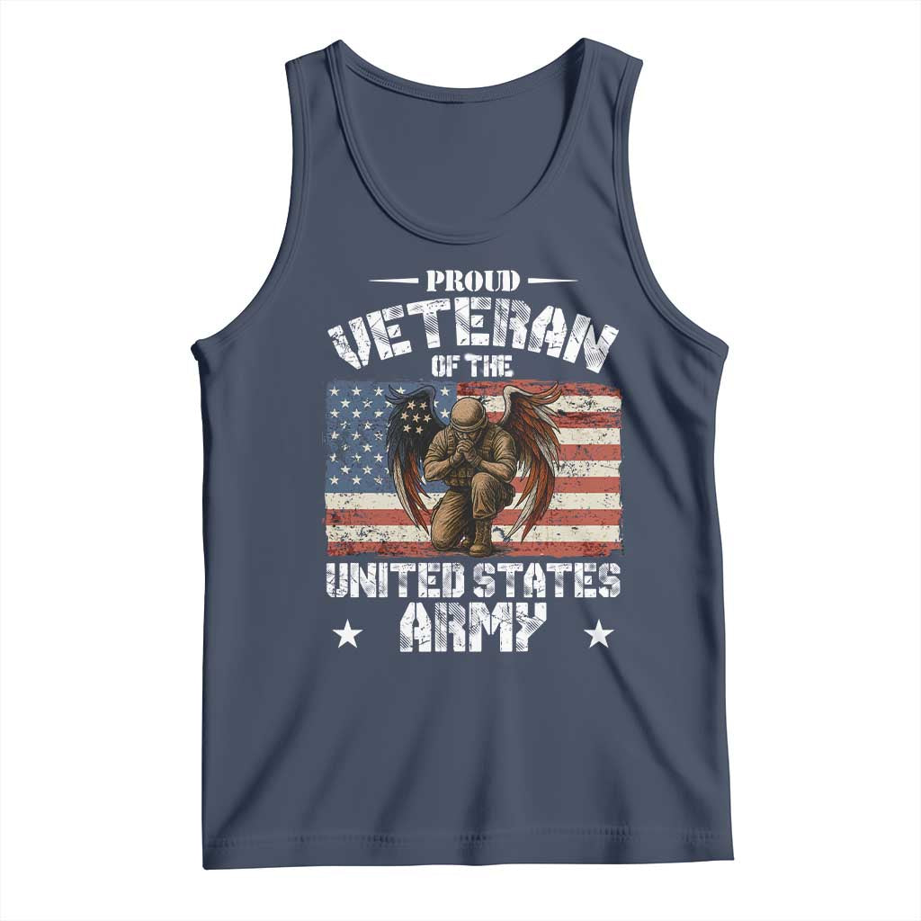 US Army Veteran Tribute Tank Top American Flag Angel Soldier Memorial - Wonder Print Shop