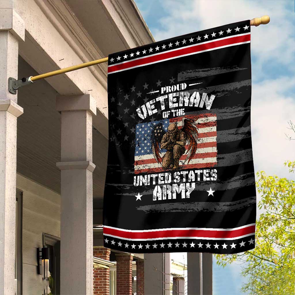 US Army Veteran Tribute Garden Flag American Flag Angel Soldier Memorial