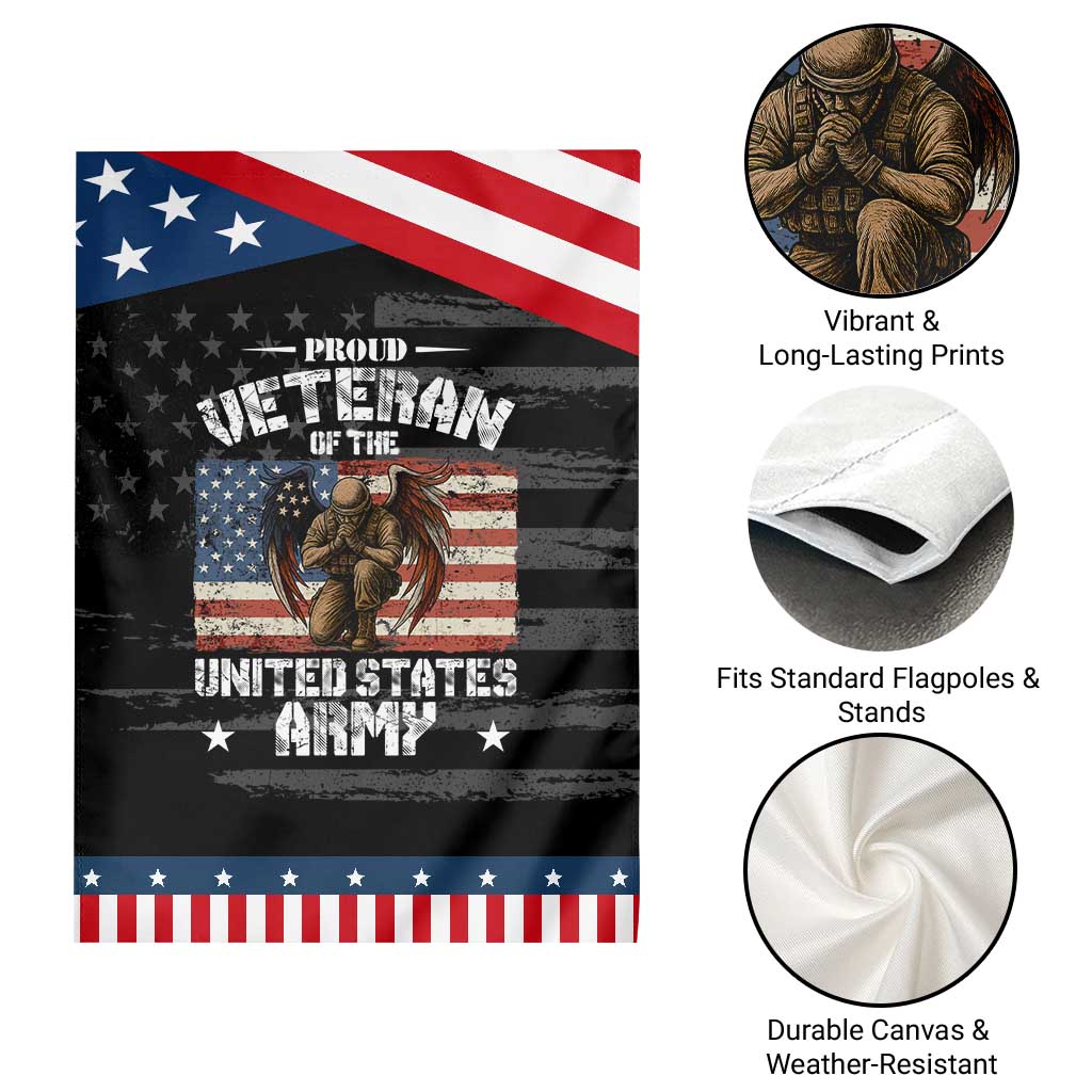 US Army Veteran Tribute Garden Flag American Flag Angel Soldier Memorial