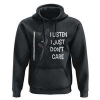 Funny Introvert Cat Hoodie I Listen I Just Don't Care Sarcastic Kitty Lover - Wonder Print Shop