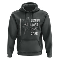 Funny Introvert Cat Hoodie I Listen I Just Don't Care Sarcastic Kitty Lover - Wonder Print Shop