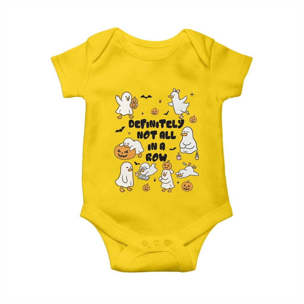 Funny Duck Ghost Halloween Baby Onesie Most Definitely Not All In A Row - Wonder Print Shop
