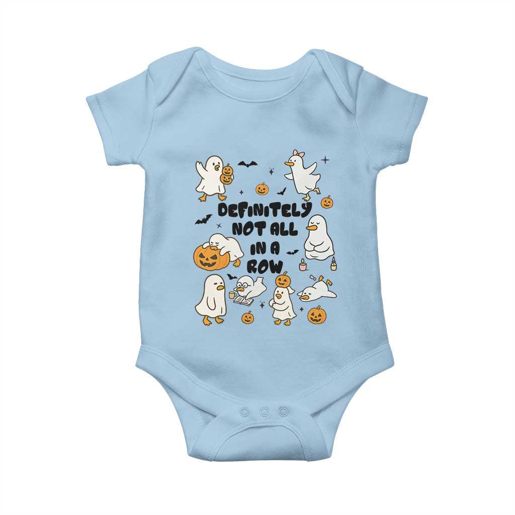 Funny Duck Ghost Halloween Baby Onesie Most Definitely Not All In A Row - Wonder Print Shop