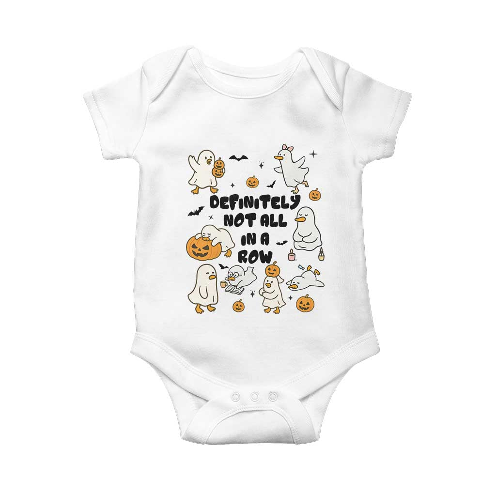 Funny Duck Ghost Halloween Baby Onesie Most Definitely Not All In A Row - Wonder Print Shop