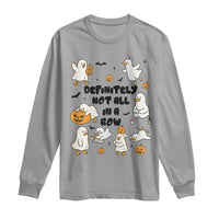 Funny Duck Ghost Halloween Long Sleeve Shirt Most Definitely Not All In A Row - Wonder Print Shop
