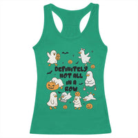Funny Duck Ghost Halloween Racerback Tank Top Most Definitely Not All In A Row - Wonder Print Shop