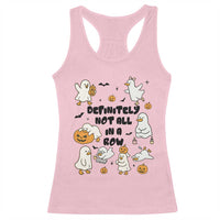 Funny Duck Ghost Halloween Racerback Tank Top Most Definitely Not All In A Row - Wonder Print Shop