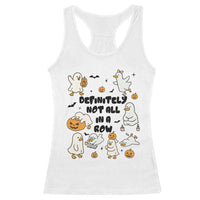 Funny Duck Ghost Halloween Racerback Tank Top Most Definitely Not All In A Row - Wonder Print Shop