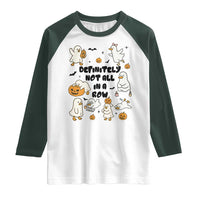 Funny Duck Ghost Halloween Raglan Shirt Most Definitely Not All In A Row - Wonder Print Shop