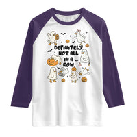 Funny Duck Ghost Halloween Raglan Shirt Most Definitely Not All In A Row - Wonder Print Shop